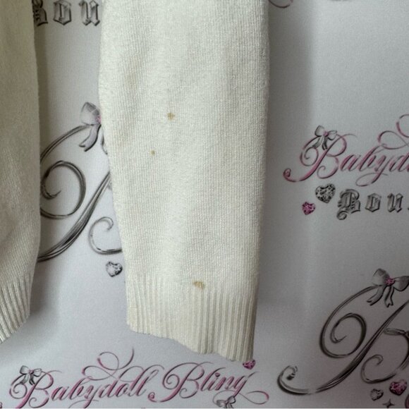 Leo guy sweater faux fur hood cream white floral embroidered zip up luxe winter - Picture 10 of 10